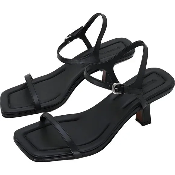 Vince Coco Leather Heeled Sandals Black Womens Dress Strappy US 8.5 EU 39 - Picture 2 of 6